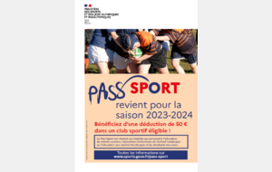 Retour du Pass Sport pour la saison 2023-2024