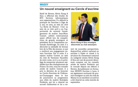 Article de presse du 14/09/2023